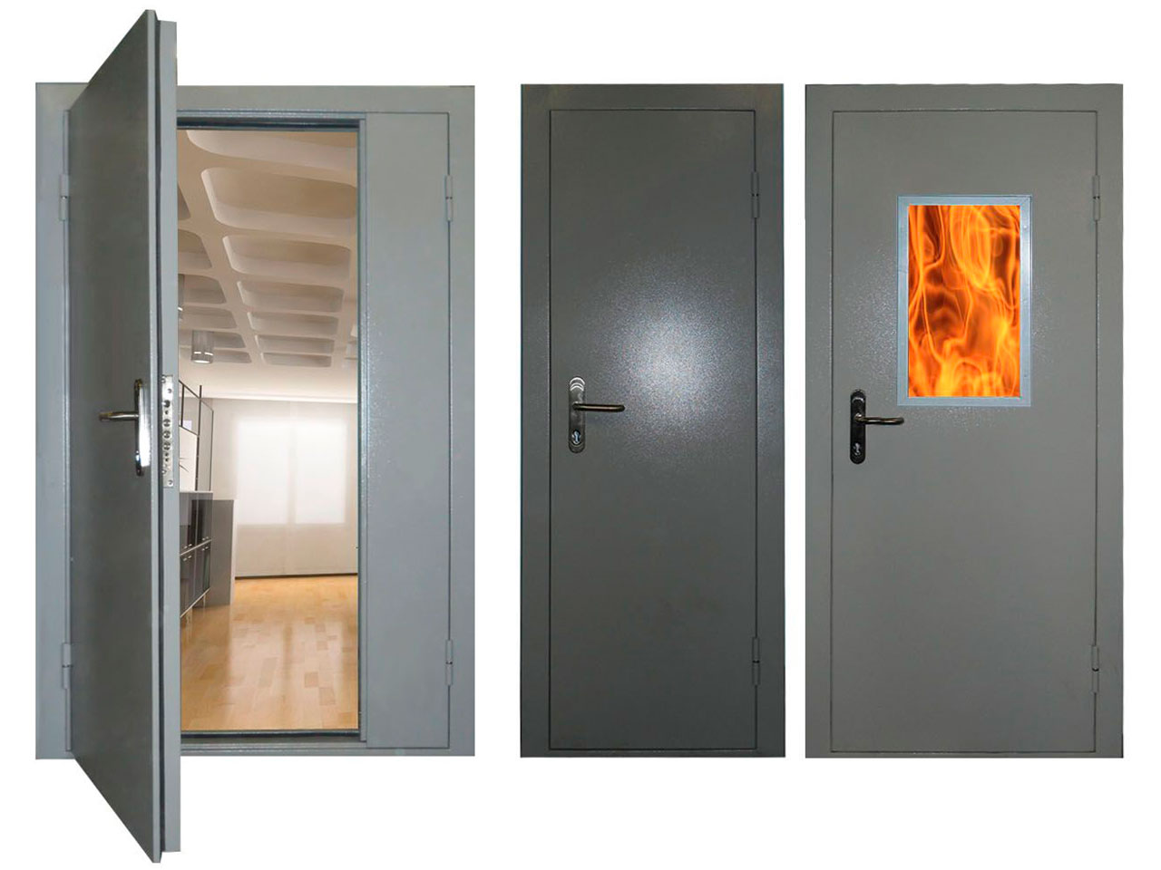 алюминиевые противопожарные двери